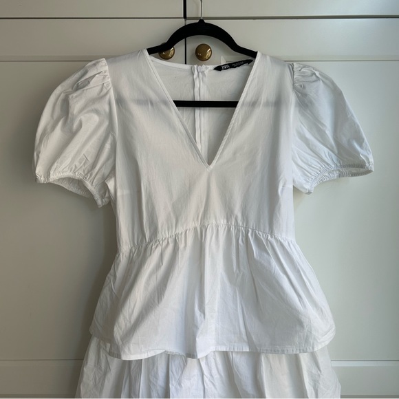 Zara ruffled poplin dress NWOT - Picture 5 of 10